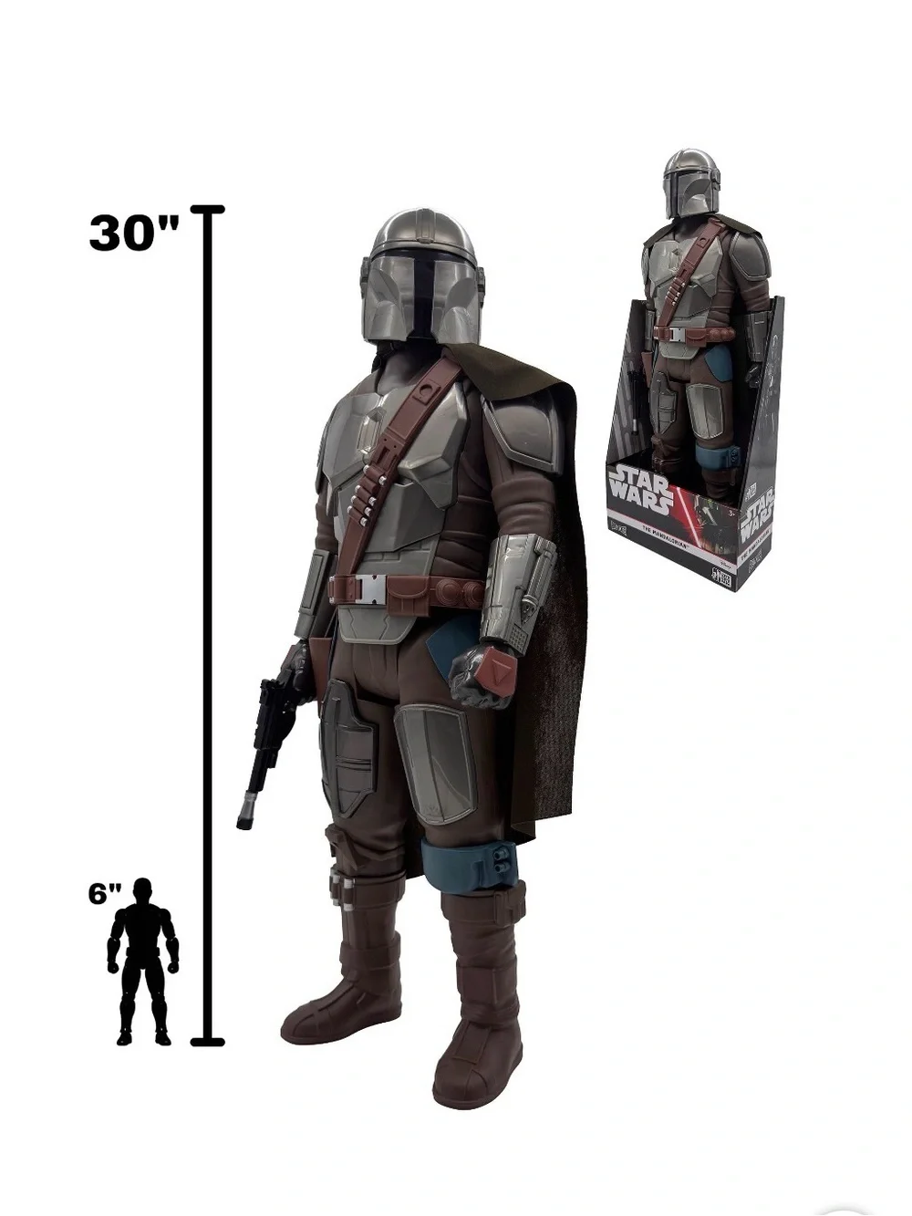 Disney The Mandalorian Action Figure - Silver, Brown & Blue